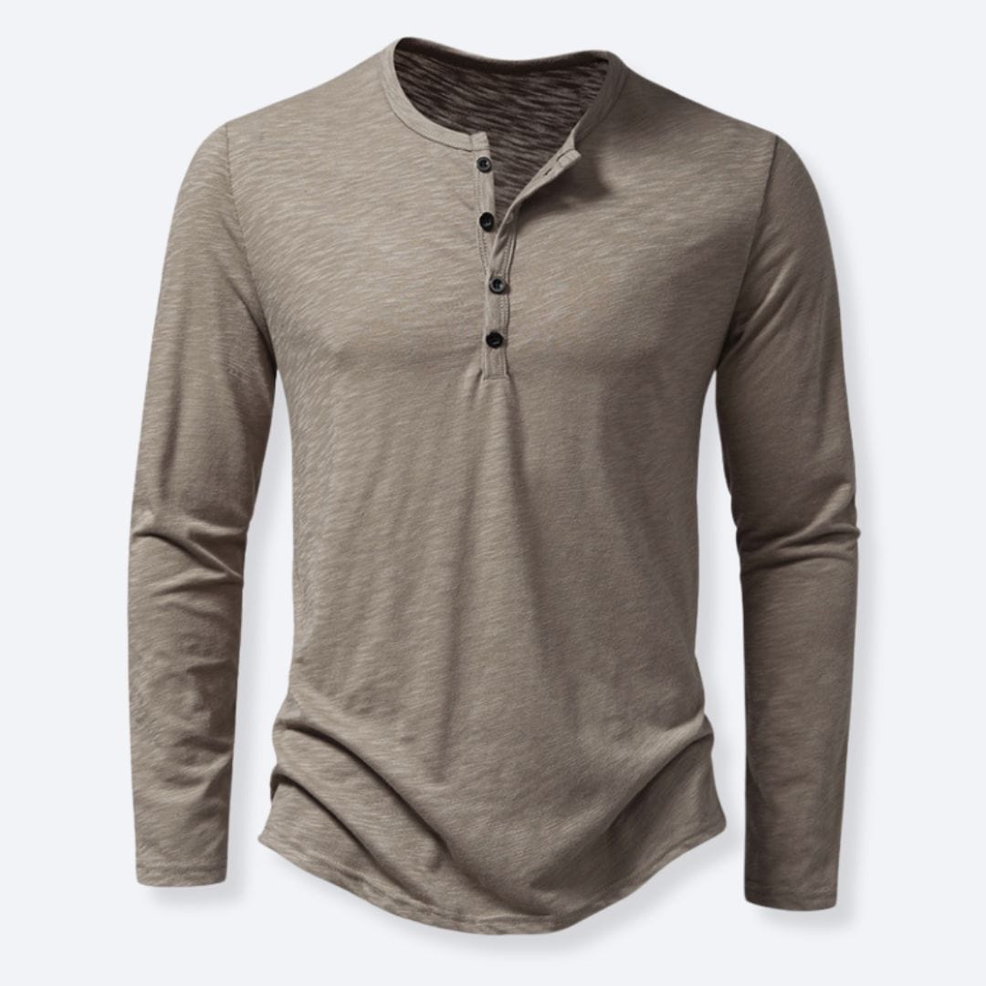Classic Henley Shirt Khaki / S ARCA