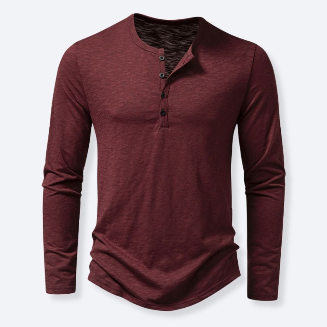 Classic Henley Shirt Wine Red / S ARCA