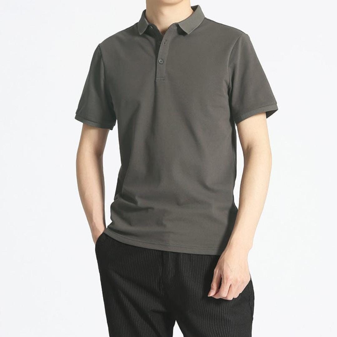 Cotton Polo Shirt Dark Gray / M ARCA