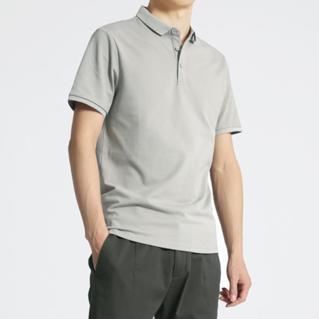 Cotton Polo Shirt Light Gray / M ARCA