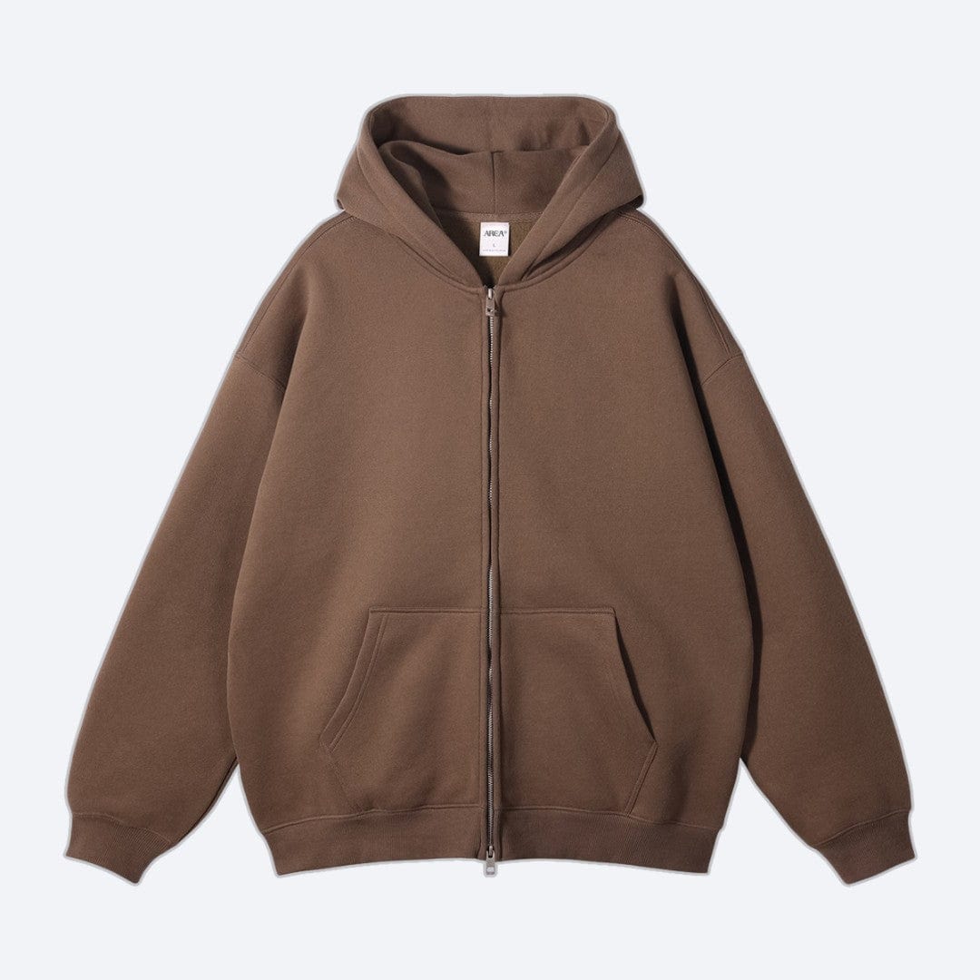 Oversized Zip Up Hoodie Brown / S ARCA