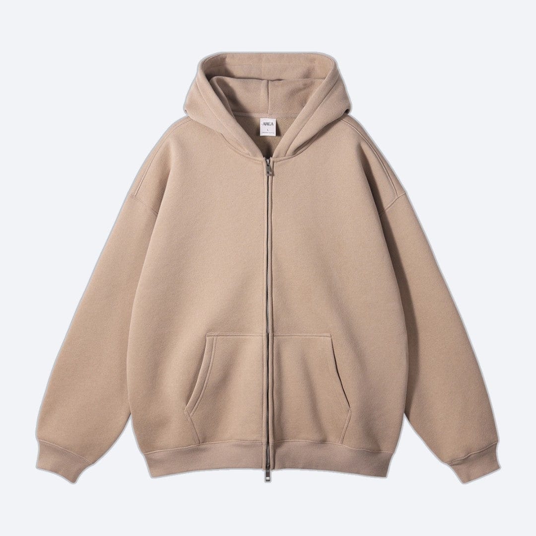Oversized Zip Up Hoodie Gray Apricot / S ARCA