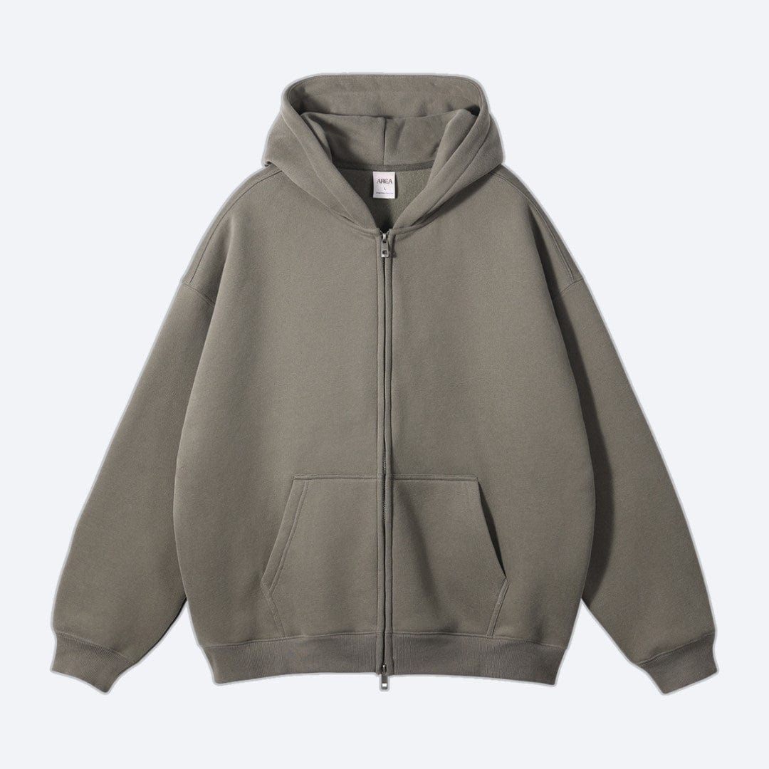 Oversized Zip Up Hoodie Gray Coffee / S ARCA