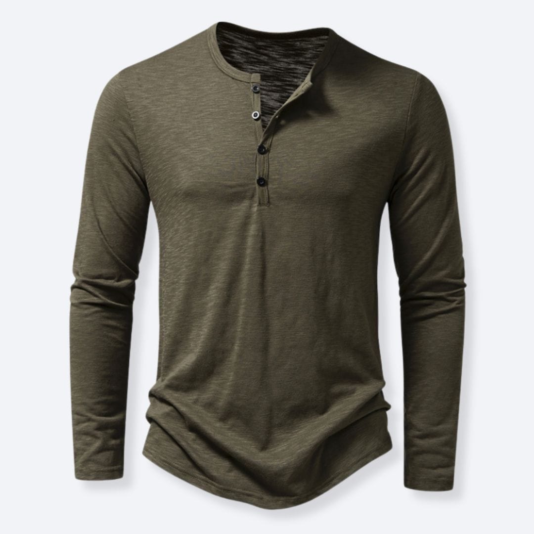 Classic Henley Shirt Army Green / S ARCA