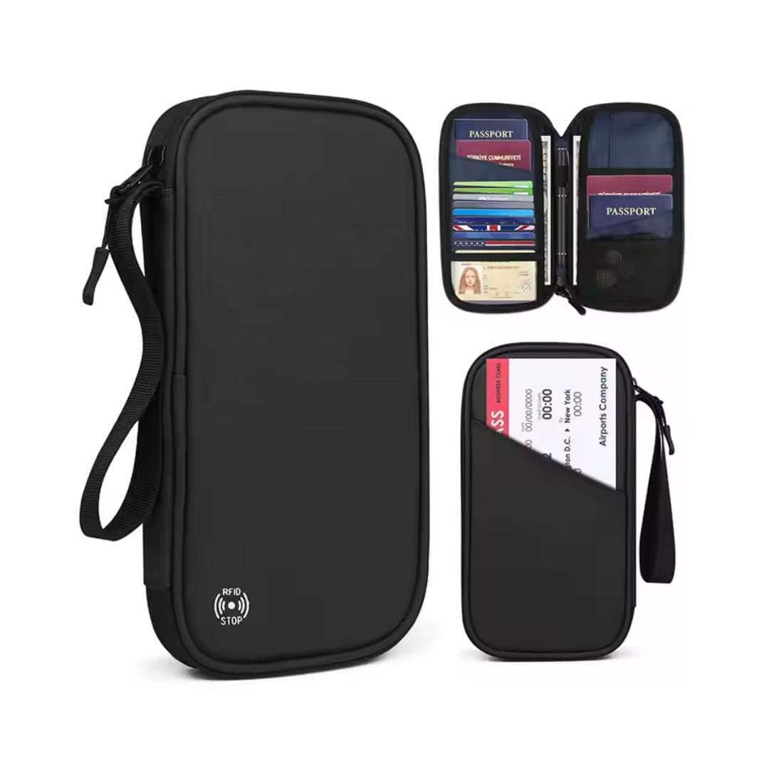 RFID Blocking Passport Wallet Black ARCA